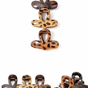 Leopard Print Hair Claw Set